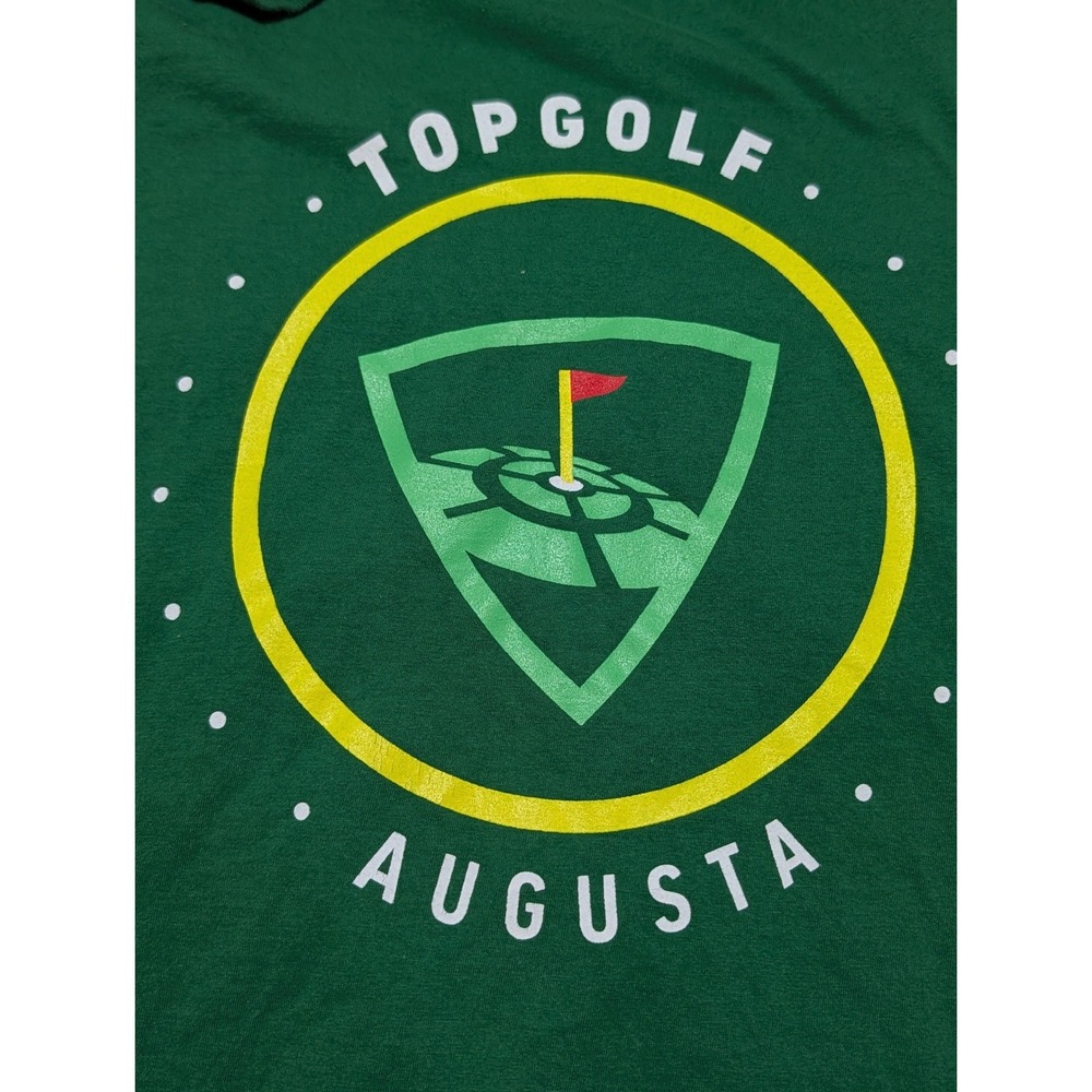 Topgolf Augusta Georgia Graphic T-Shirt Mens Large Green Cotton Short Sleeve